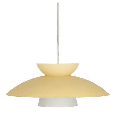 Besa Lighting Trilo 15 Cord Pendant, Champagne, Satin Nickel Finish, 1x9W LED 1JT-451397-LED-SN